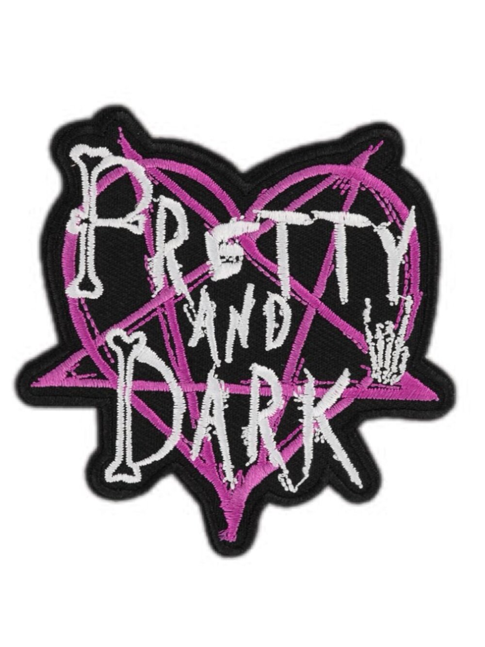 Pretty And Dark Gothic Pentagram Embroidered Patch Purple Witchy Patch Iron On